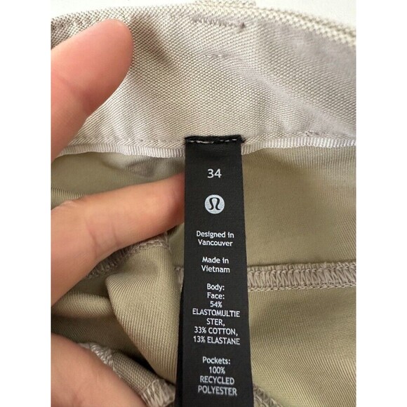 Lululemon ABC Pant Utilitech Raw Linen Chino Trousers Athleisure Men's Size 34 - Picture 7 of 9